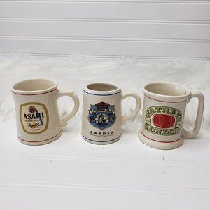 (3) Vtg Lager Beer Tankard Mini Mug Collector’s Ltd Edition - Franklin Porcelain